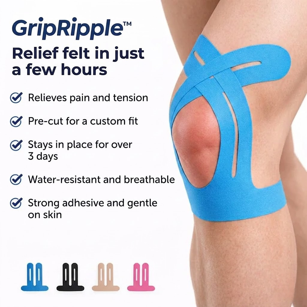 Pre-cut Knee Kinesiology Tape – GripRipple™