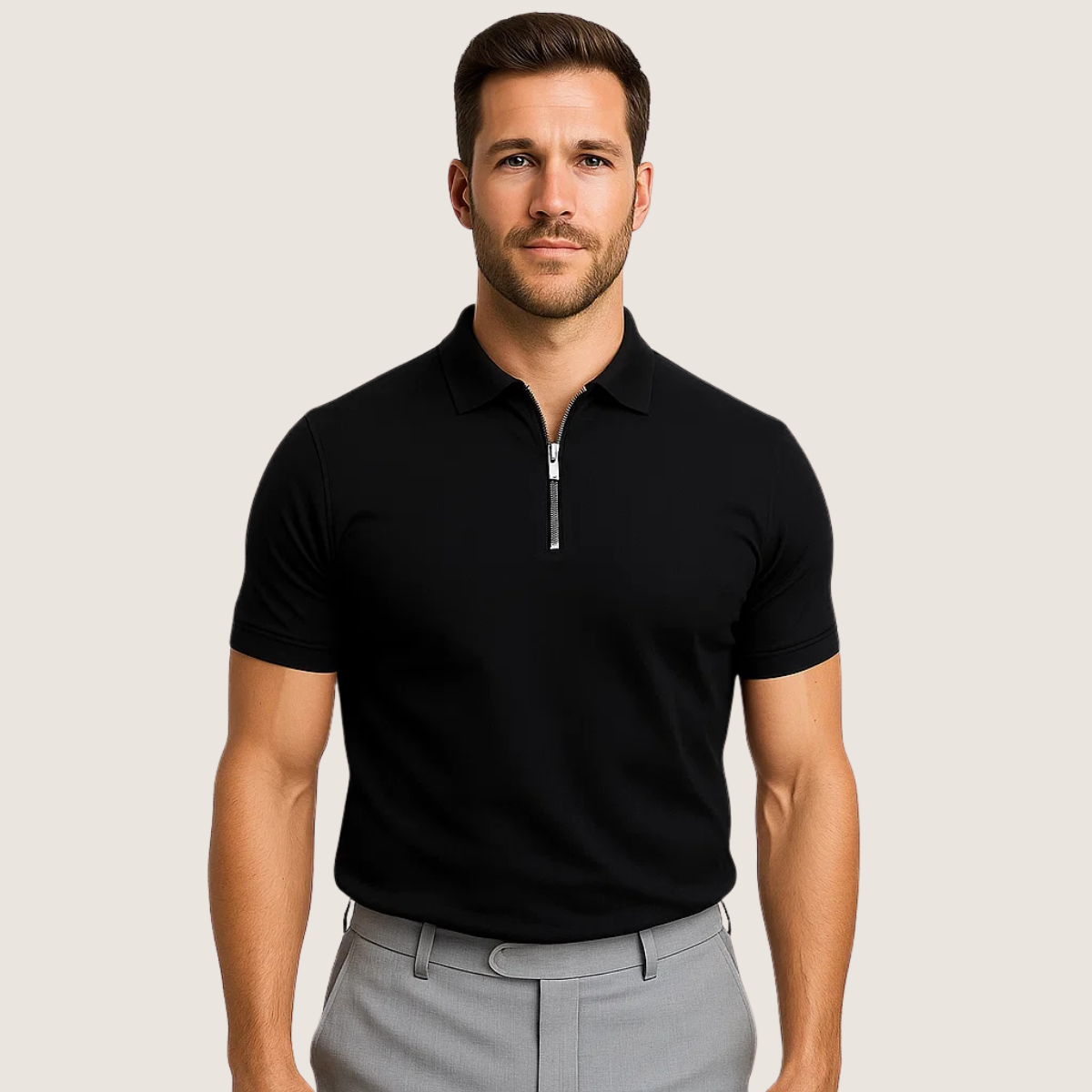 Monarch – Men’s Zip Polo – Modern Style & Light Comfort