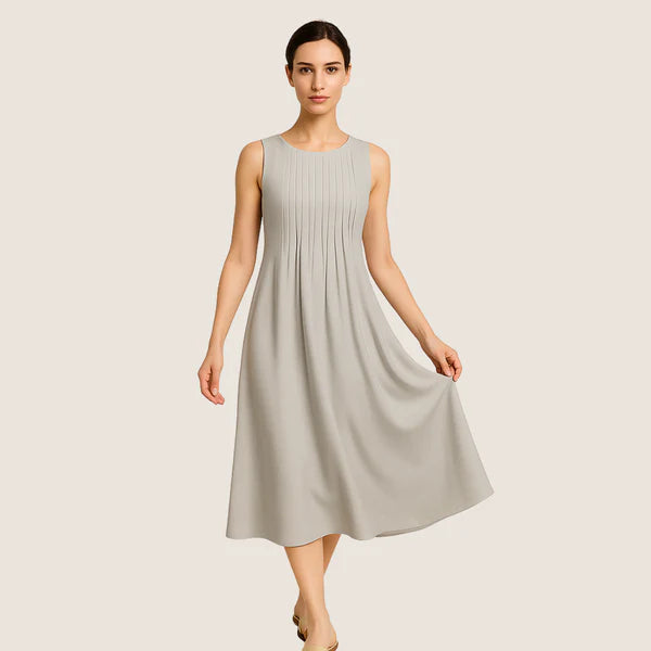 Monarch Marije-Louise Midi Dress – Casual Elegance with Pleats and Pockets