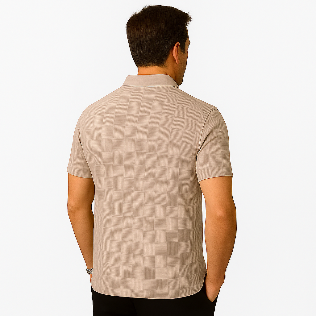 Monarch – Men’s Shirt with Geometric Print in Textured Fabric