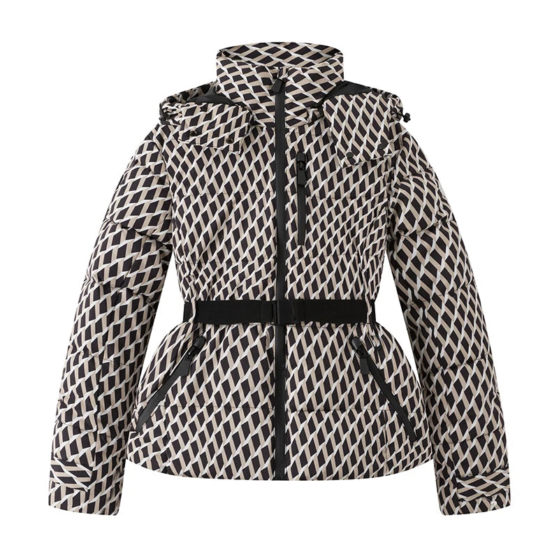 AuraBelt™ – Warm, Windproof & Elegant Belted Quilted Ski Jacket