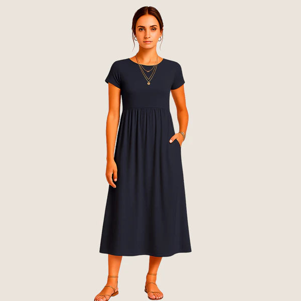 Monarch Alice Midi Dress – Casual & Timeless Elegance