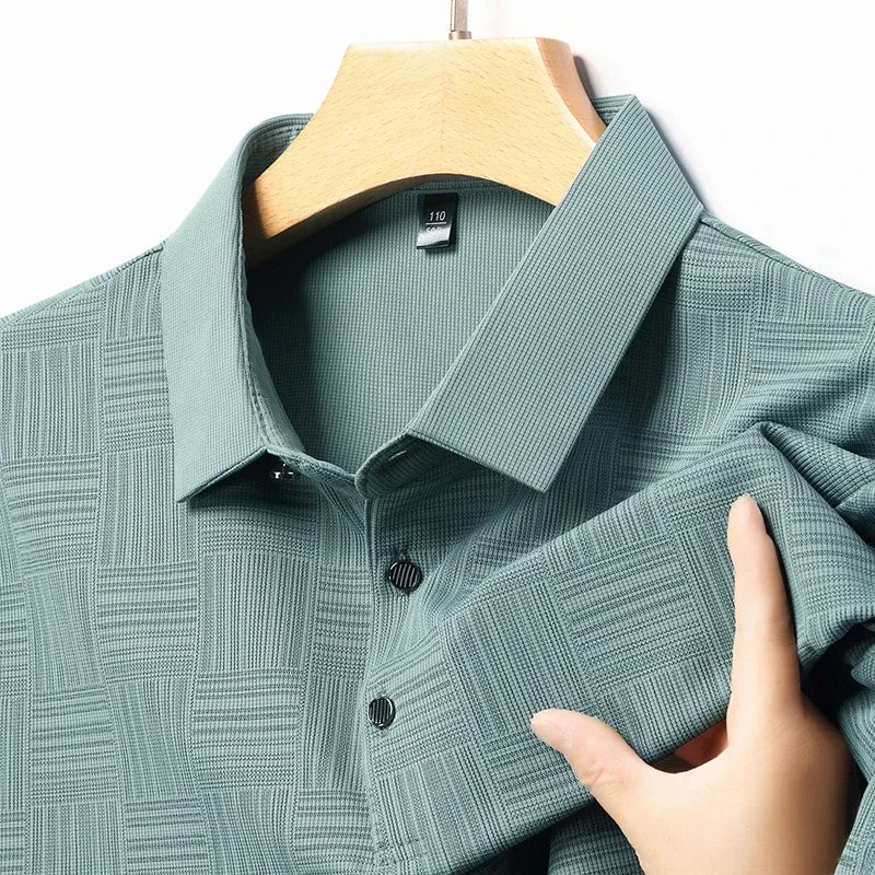 Monarch – Men’s Shirt with Geometric Print in Textured Fabric