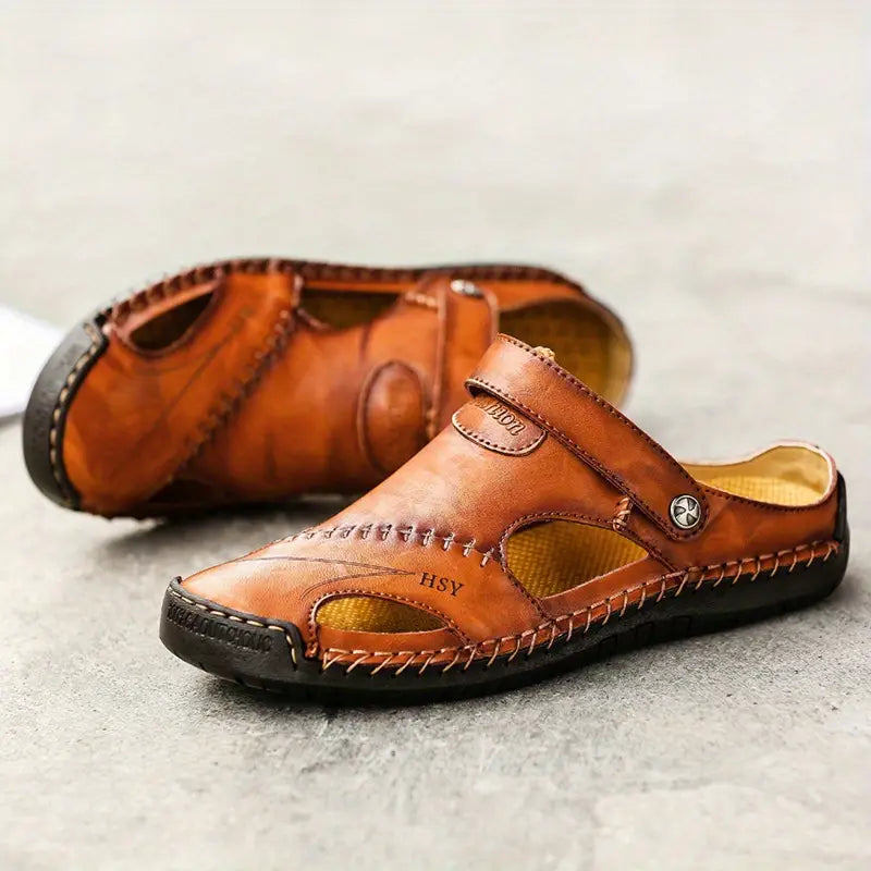 Monarch Wear - Men's High Quality Soft Leather Casual Sandals - CloudWay™