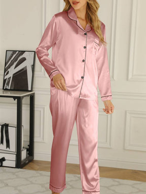 Women's Satin Pyjama Set Long Sleeve Christmas Gift