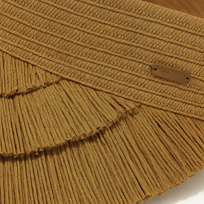 Tambaba Visor – Natural Straw Design with Fringe Detail