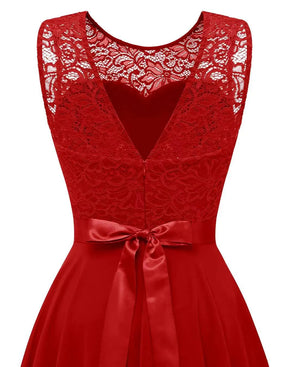 Women's Sleeveless Asymmetric High-Low Christmas Party Dress