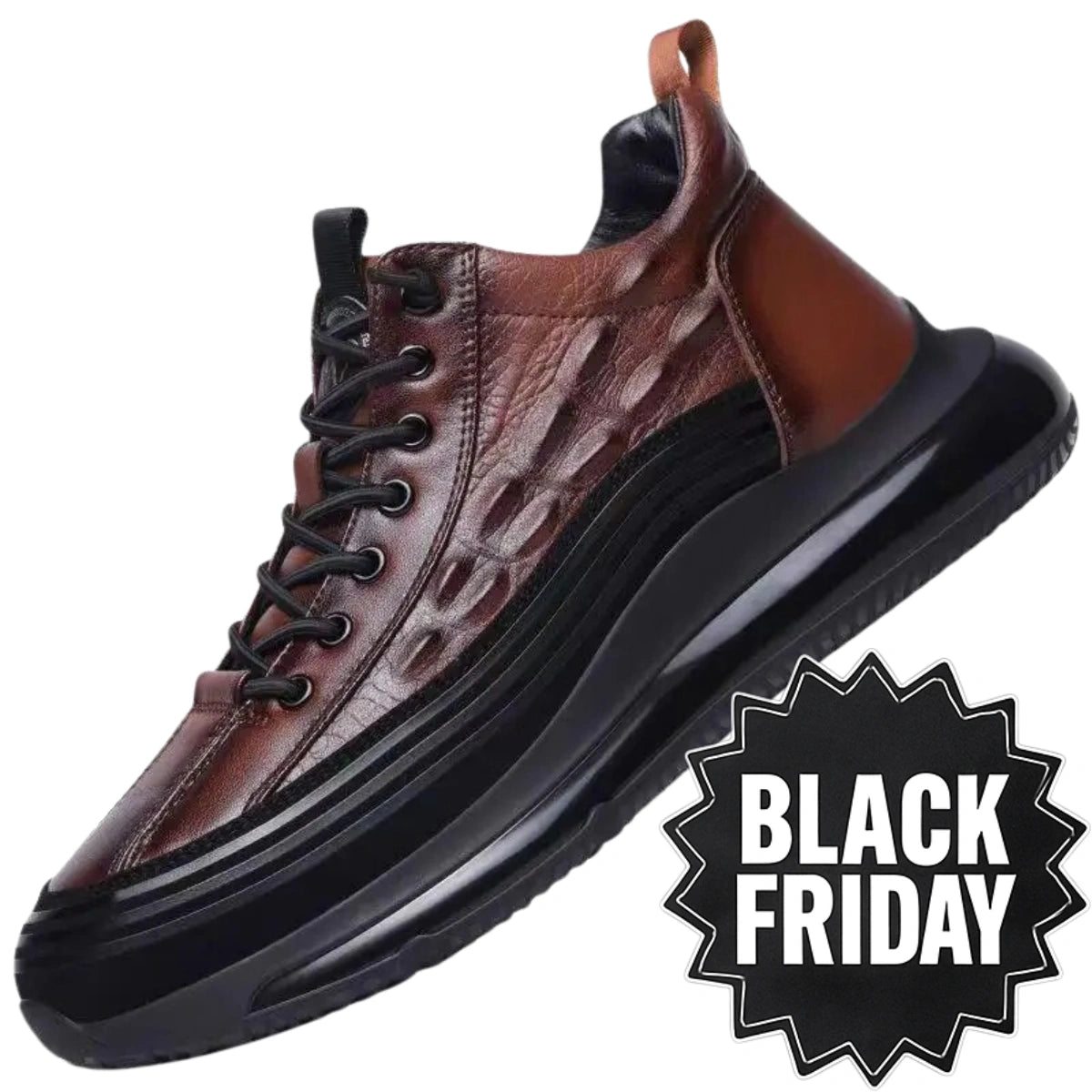 Monarch Wear - Italian Crocodile Print Air Cushion Casual Shoes for Men - [BUY 1, GET 2 - FREE]