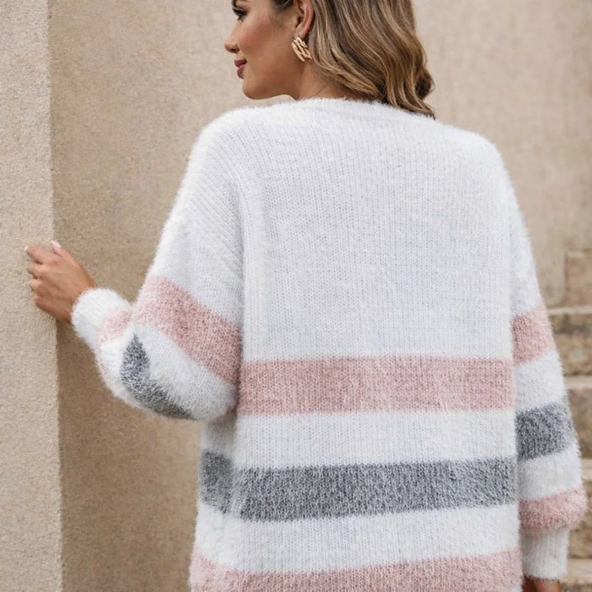 Monarch Wear™ | Soft Striped V-Neck Jumper Douce™