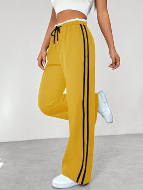 Women's Wide-Leg Joggers with Side Stripes
