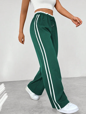 Women's Wide-Leg Joggers with Side Stripes