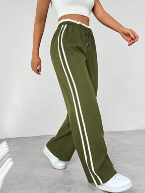 Women's Wide-Leg Joggers with Side Stripes