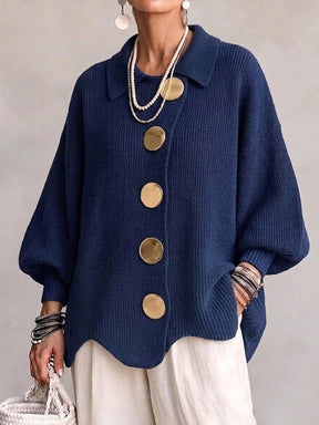 Victoire | Oversized cardigan with large gold buttons (LIMITED-TIME PROMOTION)