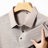 Monarch – Men’s Shirt with Geometric Print in Textured Fabric