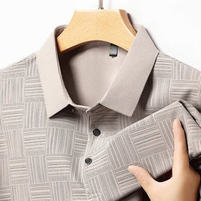 Monarch – Men’s Shirt with Geometric Print in Textured Fabric