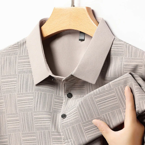 Monarch – Men’s Shirt with Geometric Print in Textured Fabric