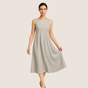 Monarch Marije-Louise Midi Dress – Casual Elegance with Pleats and Pockets