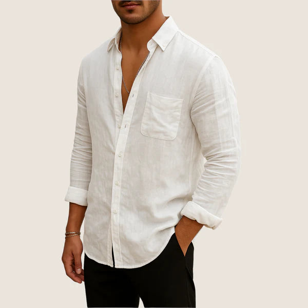 Monarch Linen & Cotton Shirt – Casual Chic Long Sleeves