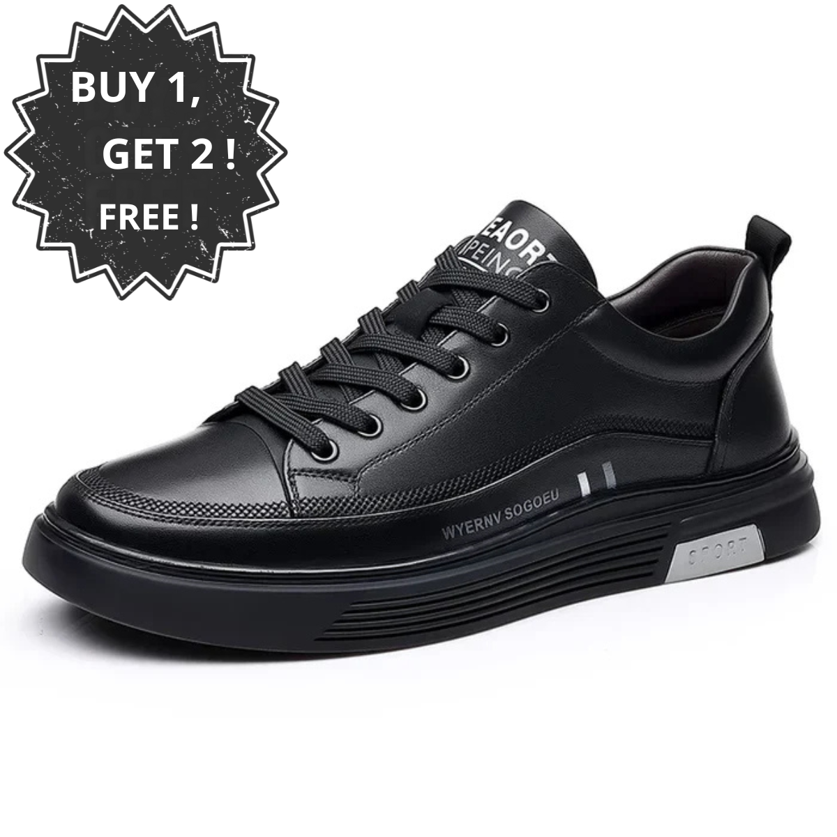 Monarch Wear – Casual Leather Trainers – Low-Top Sport – [BUY 1, GET 2 FREE]