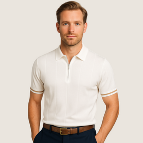 Monarch – Slim Fit Men’s Zip Polo – Minimalist Style & Comfort for Every Occasion