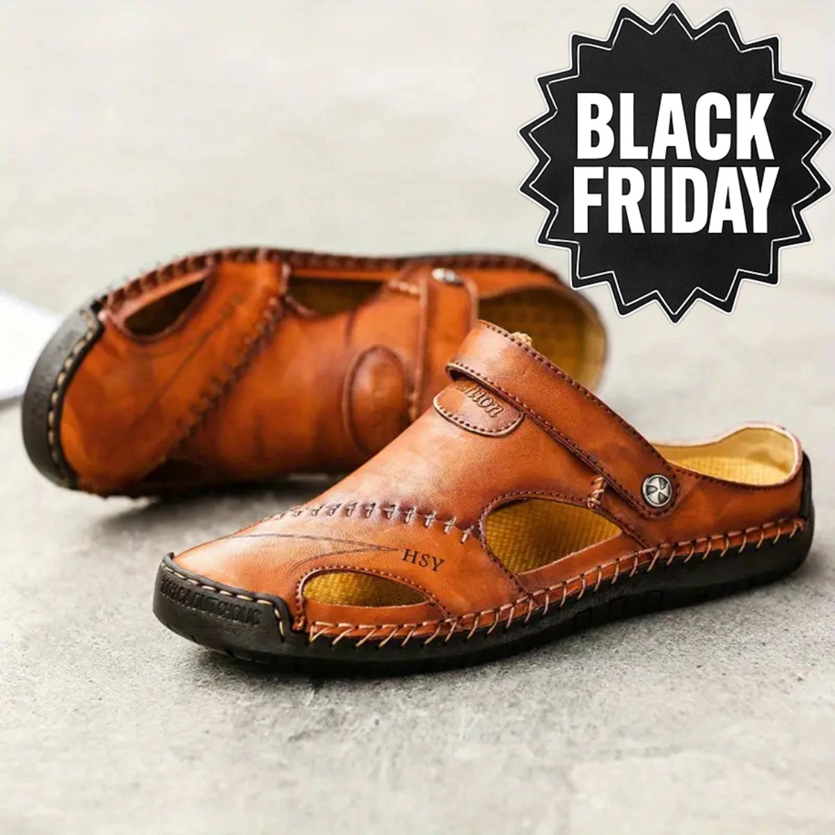 Monarch Wear - Men's High Quality Soft Leather Casual Sandals - CloudWay™ - [BUY 1, GET 2 - FREE]