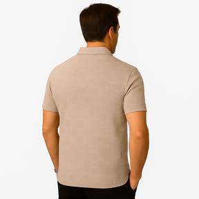 Monarch – Men’s Shirt with Geometric Print in Textured Fabric