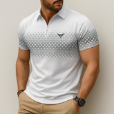 Monarch – Men’s Polo with Geometric Print and Zip – Elegant & Comfortable for Everyday Wear