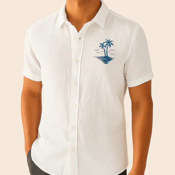 Monarch Summer Linen Shirt – Beach Style with Exotic Prints