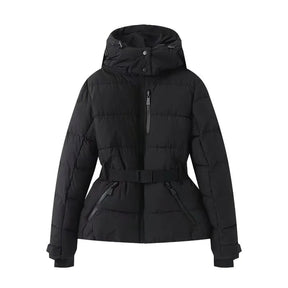 AuraBelt™ – Warm, Windproof & Elegant Belted Quilted Ski Jacket