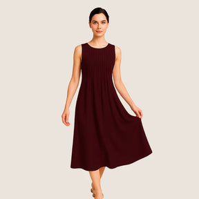 Monarch Marije-Louise Midi Dress – Casual Elegance with Pleats and Pockets