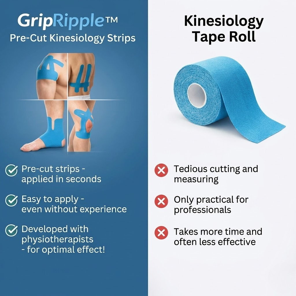 Pre-cut Knee Kinesiology Tape – GripRipple™
