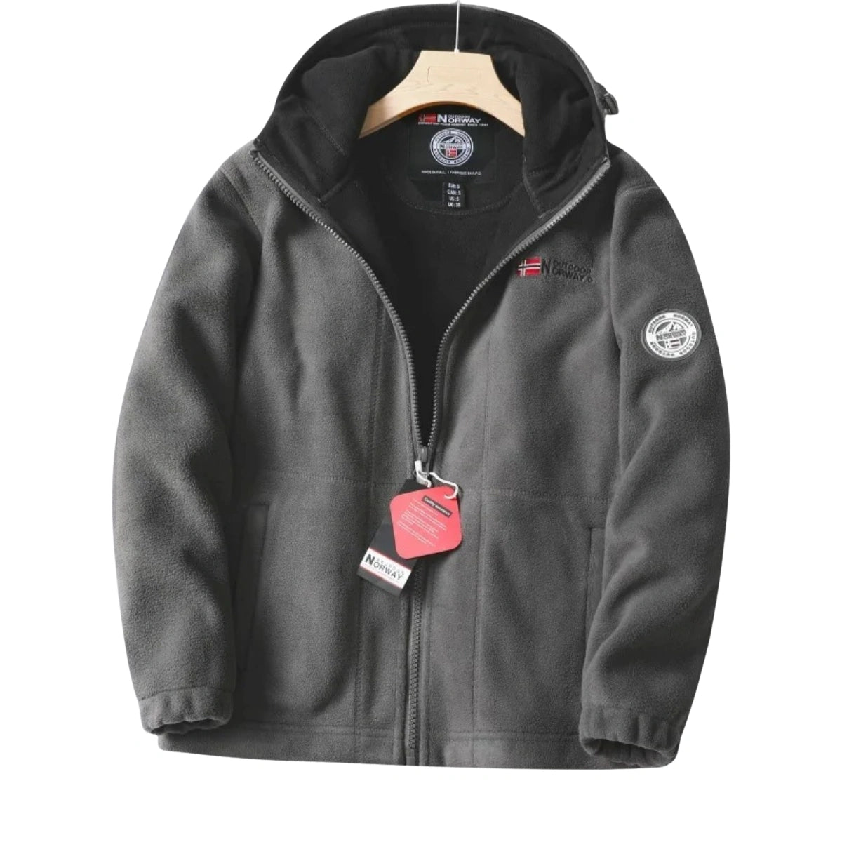 Nordwell™ Men’s Hooded Jacket – Embroidered Winter Hoodie Jacket