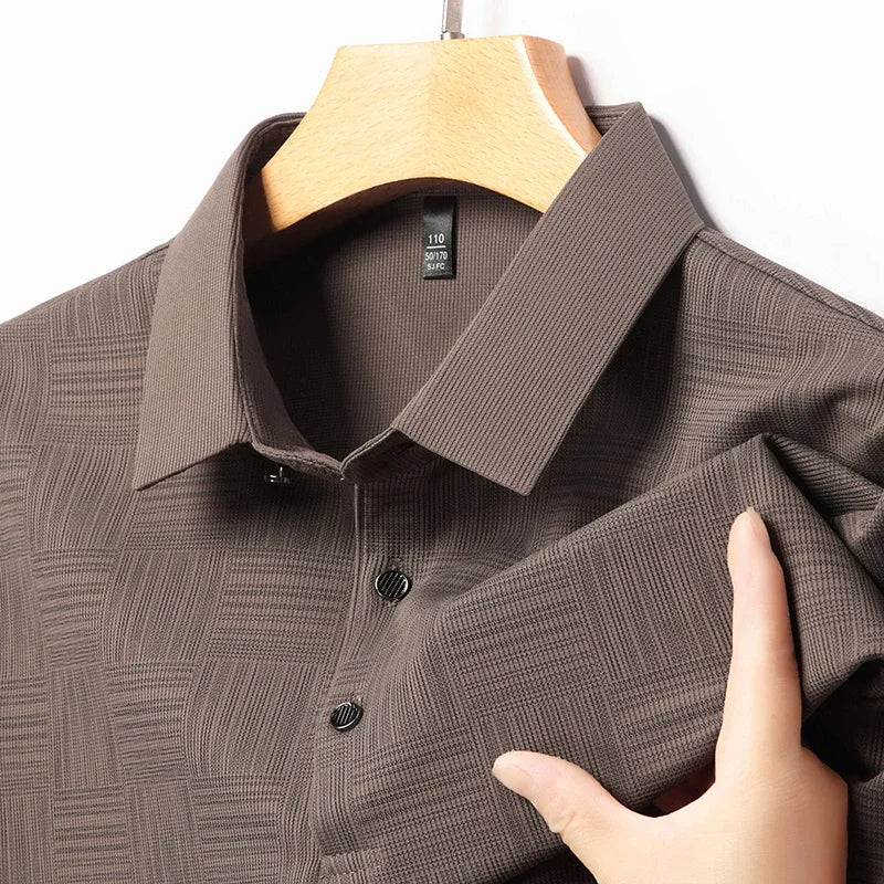 Monarch – Men’s Shirt with Geometric Print in Textured Fabric