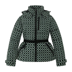 AuraBelt™ – Warm, Windproof & Elegant Belted Quilted Ski Jacket