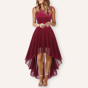 Women's Sleeveless Asymmetric High-Low Christmas Party Dress