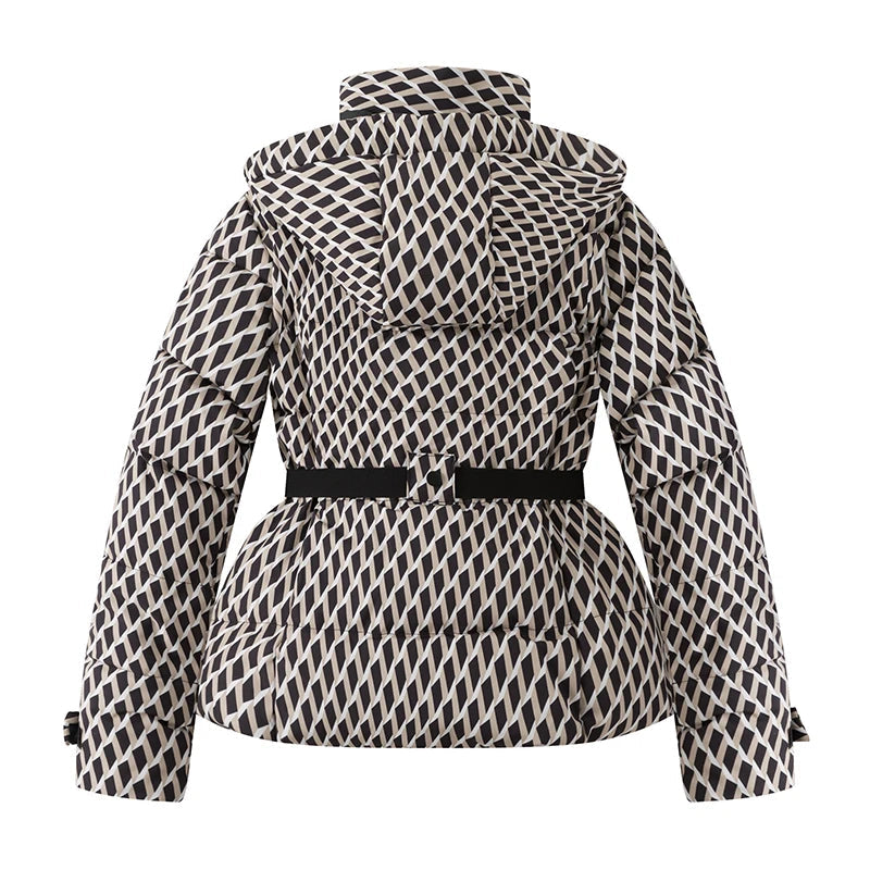 AuraBelt™ – Warm, Windproof & Elegant Belted Quilted Ski Jacket