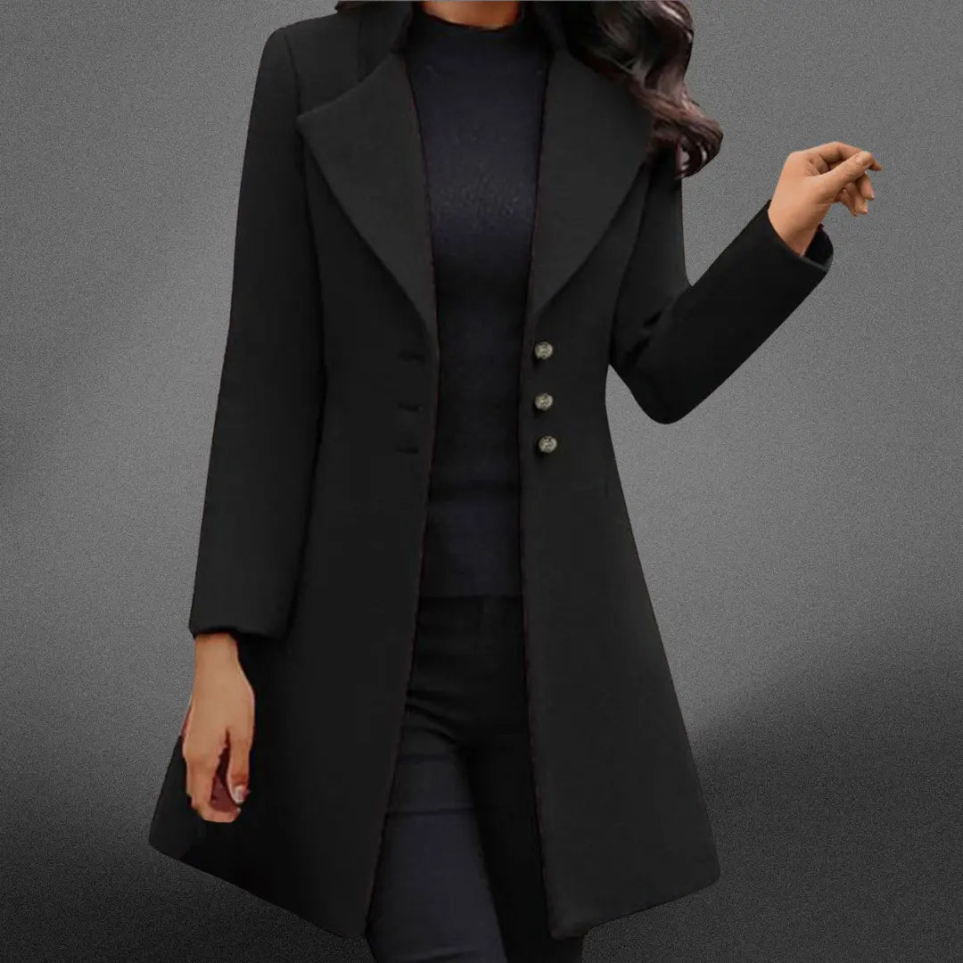 Women's Long Italian Wool Overcoat Water-Resistant