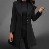 Women's Long Italian Wool Overcoat Water-Resistant