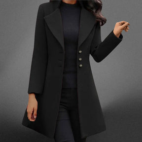 Women's Long Italian Wool Overcoat Water-Resistant