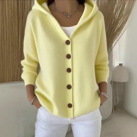 Women's Cable Knit Zip-Up Cardigan High Neck