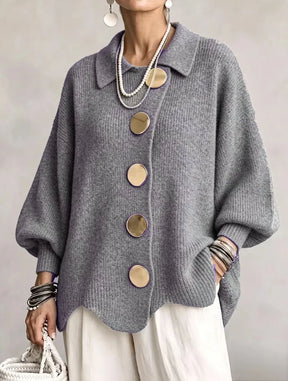 Victoire | Oversized cardigan with large gold buttons (LIMITED-TIME PROMOTION)