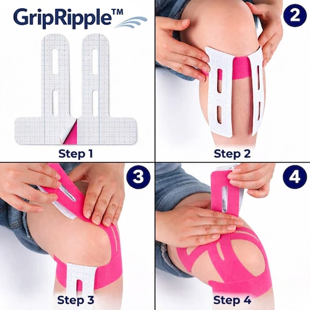 Pre-cut Knee Kinesiology Tape – GripRipple™