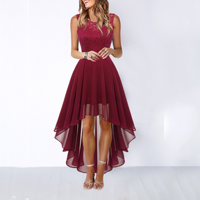 Women's Sleeveless Asymmetric High-Low Christmas Party Dress