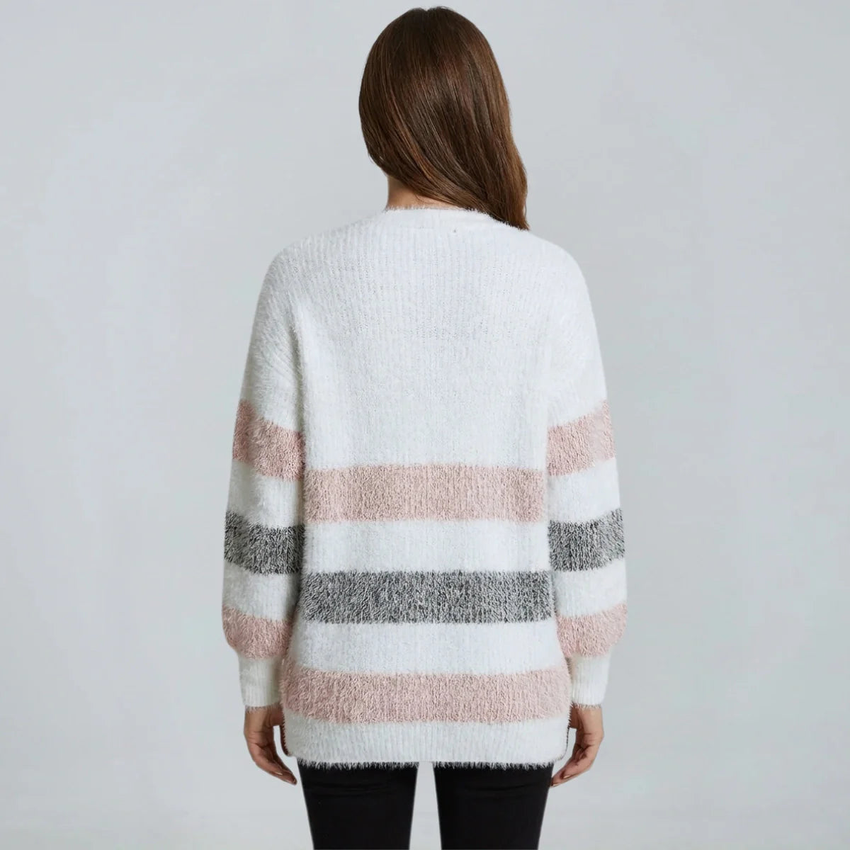 Monarch Wear™ | Soft Striped V-Neck Jumper Douce™
