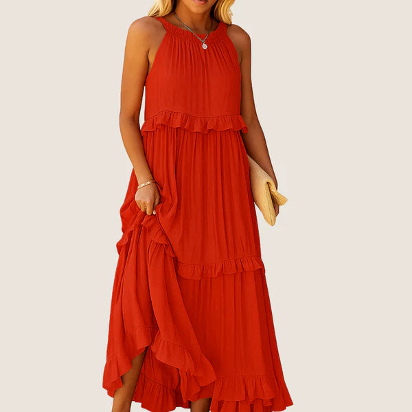 Monarch Noor Long Dress – Romantic Elegance with Ruffles