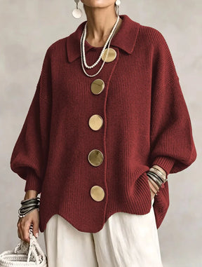 Victoire | Oversized cardigan with large gold buttons (LIMITED-TIME PROMOTION)