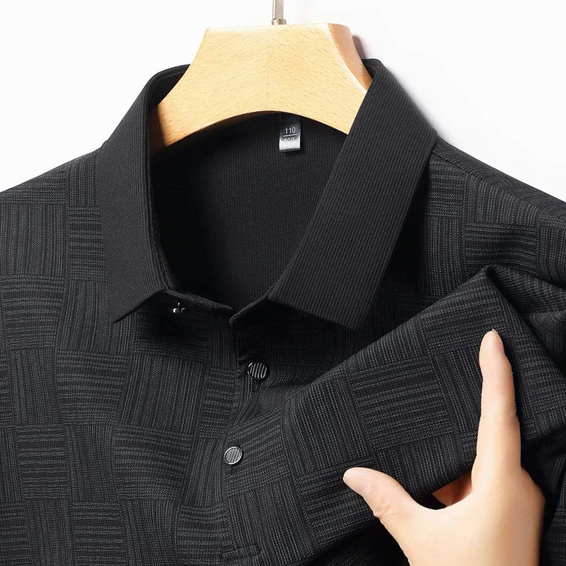 Monarch – Men’s Shirt with Geometric Print in Textured Fabric