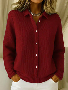Women's Textured Knit Button-Up Cardigan