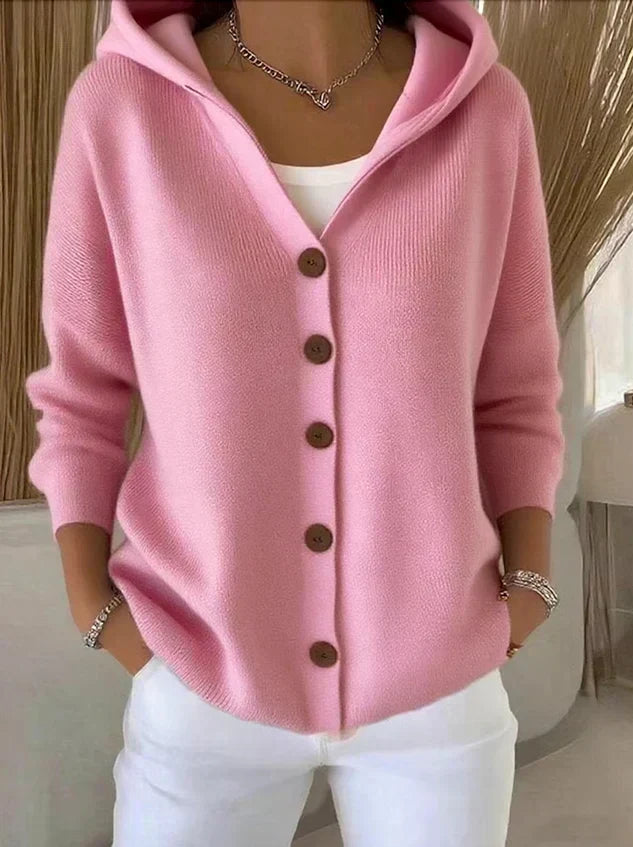 Women's Cable Knit Zip-Up Cardigan High Neck