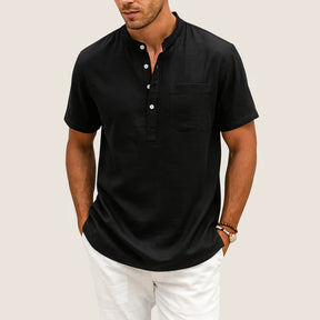 Monarch Linen & Cotton Shirt – Casual Henley Collar
